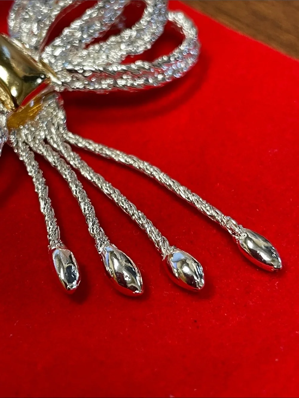 Gold and Silver Bow Brooch